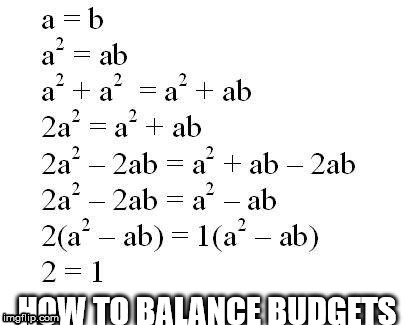 HOW TO BALANCE BUDGETS | image tagged in budget,math | made w/ Imgflip meme maker