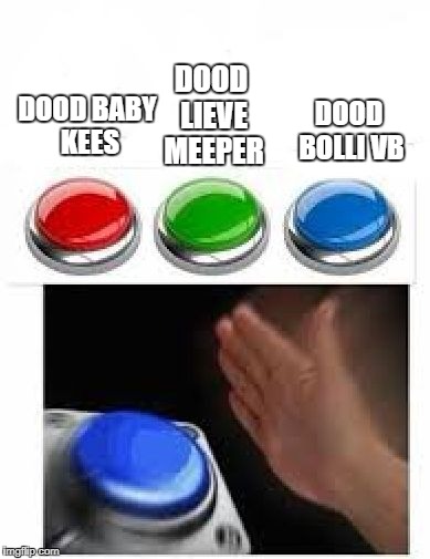Red Green Blue Buttons | DOOD LIEVE MEEPER; DOOD BOLLI VB; DOOD BABY KEES | image tagged in red green blue buttons | made w/ Imgflip meme maker