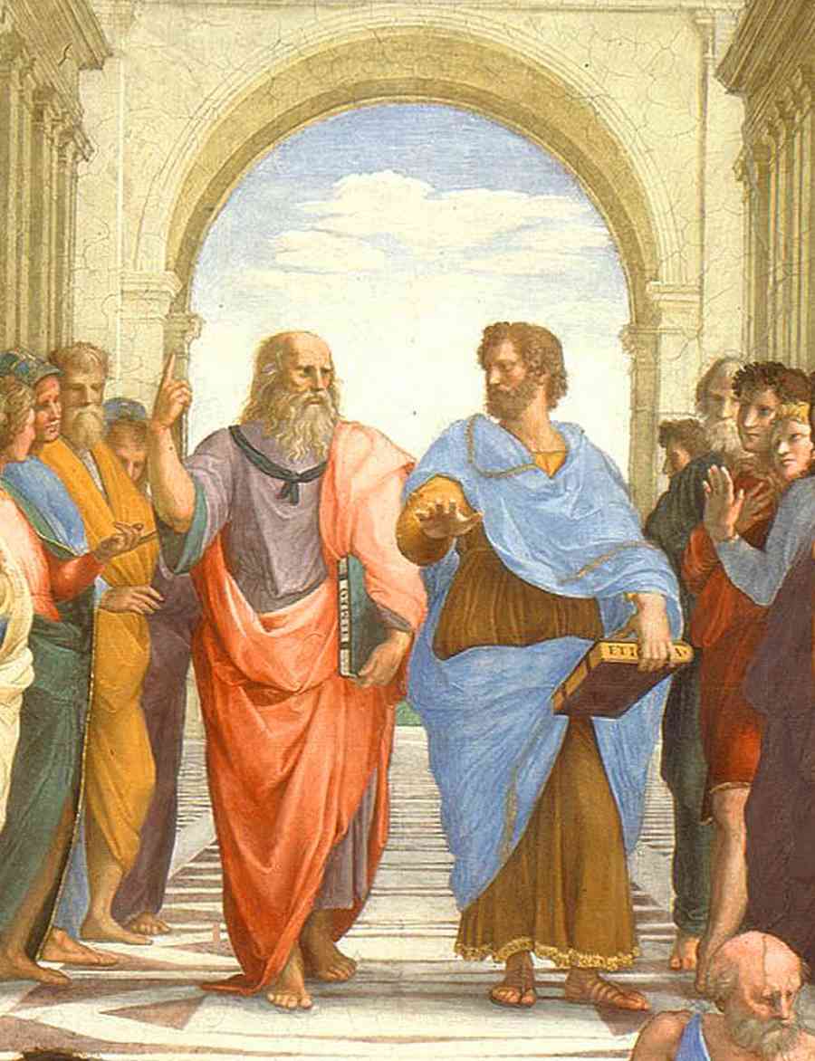 Plato and Aristotle in the school of Athens Blank Meme Template