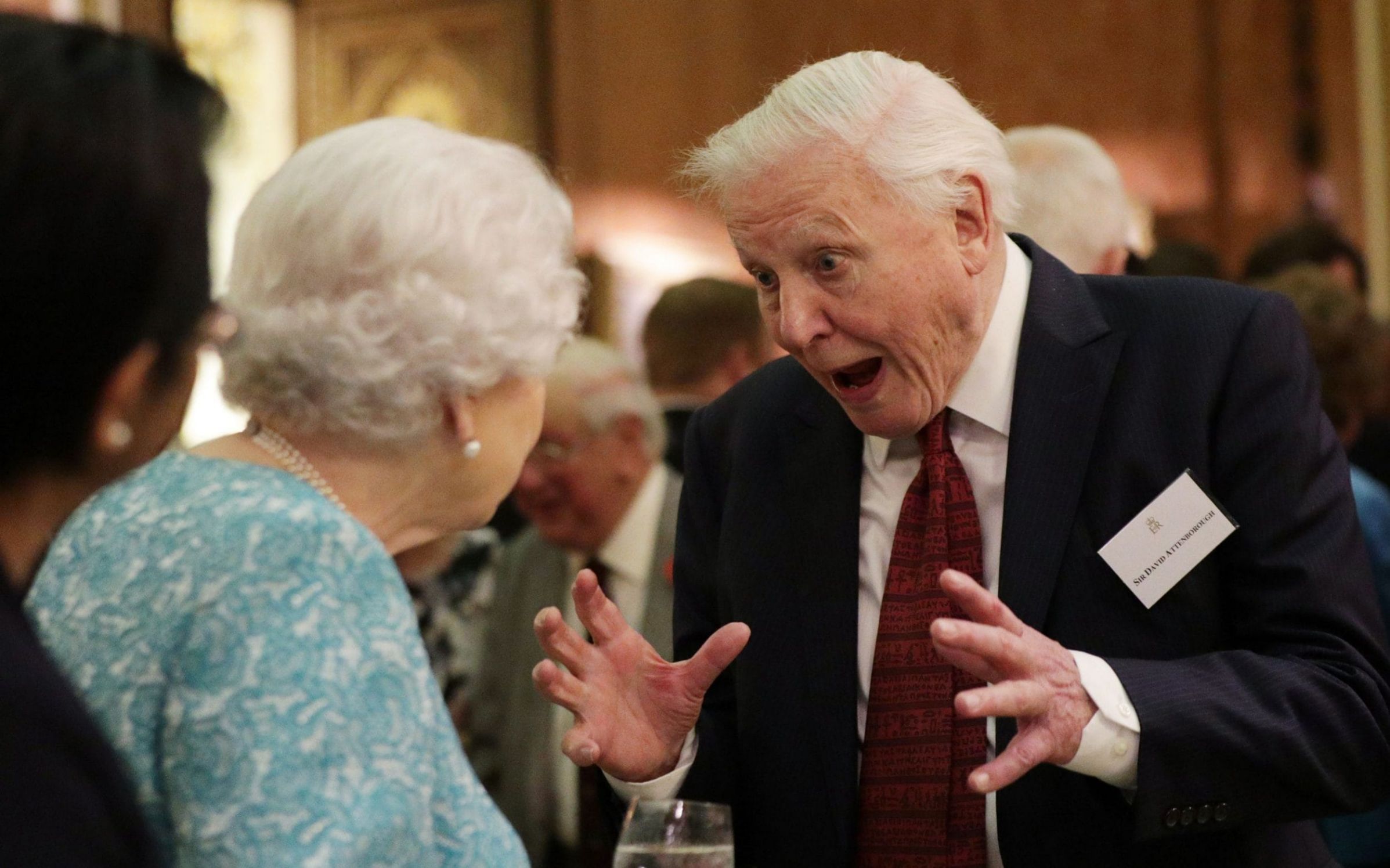 High Quality The Queen and David Attenborough Blank Meme Template