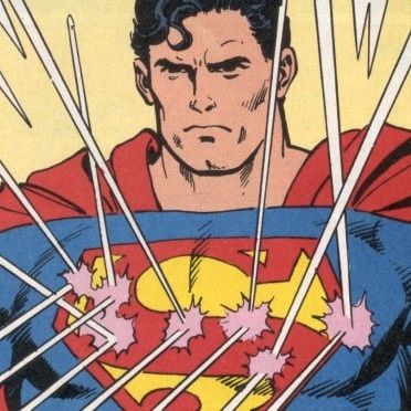 Superman invincible to bullets Blank Meme Template