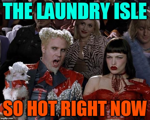 Millennials Aplenty | THE LAUNDRY ISLE; SO HOT RIGHT NOW | image tagged in memes,mugatu so hot right now | made w/ Imgflip meme maker