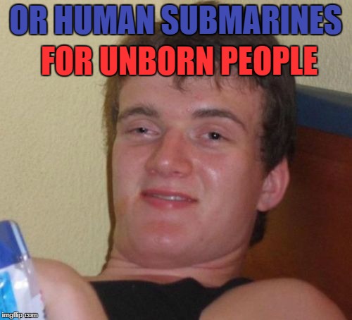 10 Guy Meme | OR HUMAN SUBMARINES FOR UNBORN PEOPLE | image tagged in memes,10 guy | made w/ Imgflip meme maker