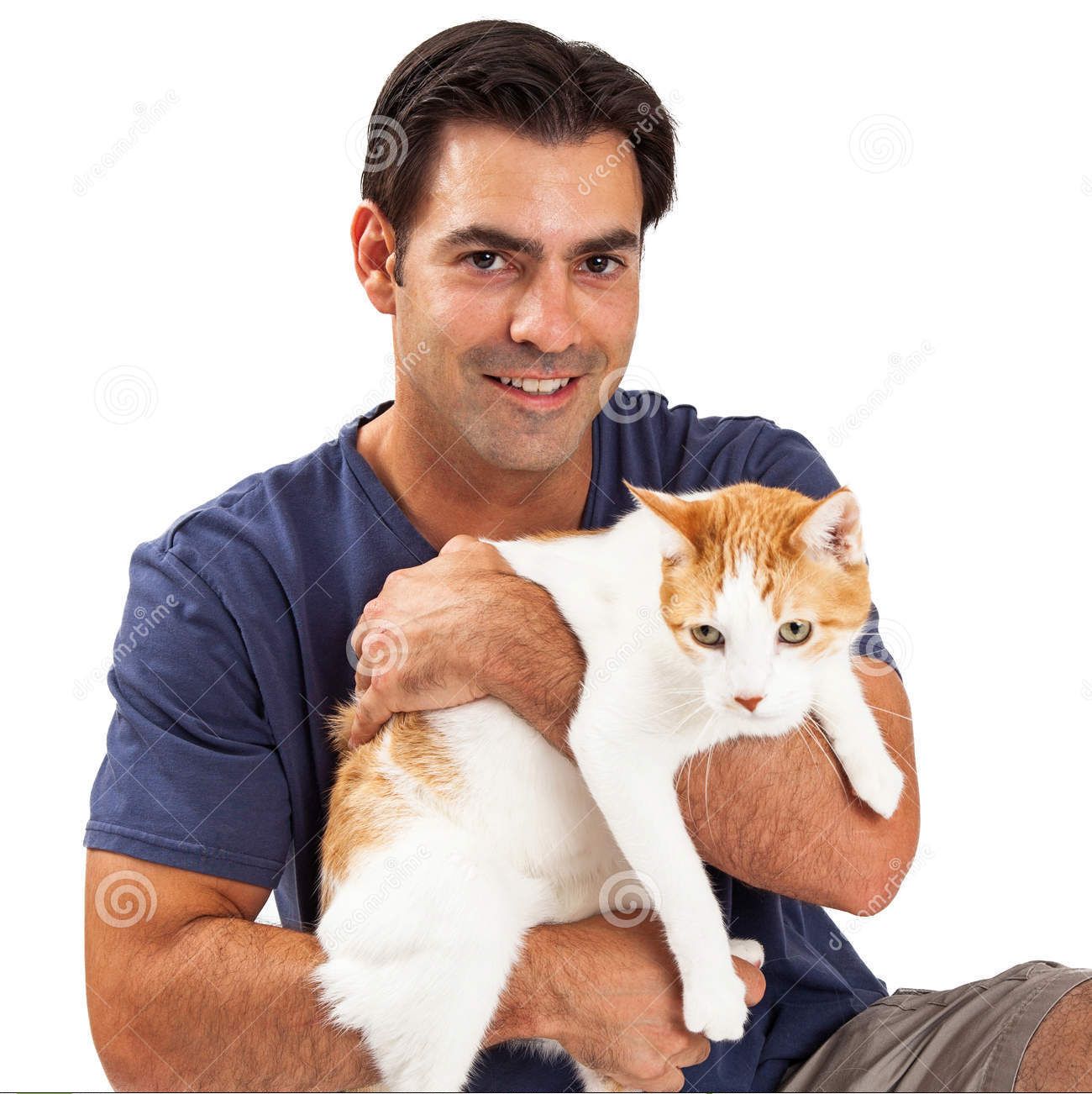 High Quality Man holding cat Blank Meme Template