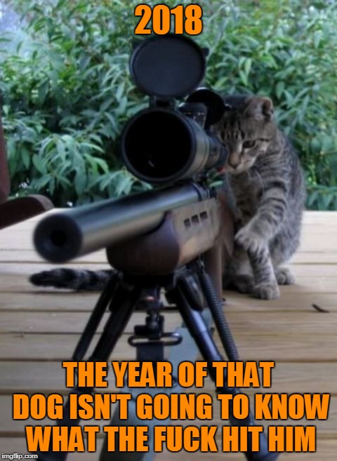 2018 THE YEAR OF THAT DOG ISN'T GOING TO KNOW WHAT THE F**K HIT HIM | made w/ Imgflip meme maker