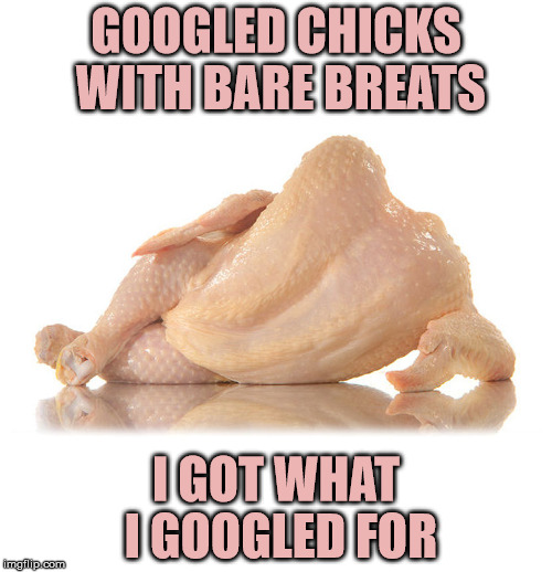 If this is NSFW, then KFC sells adult toys | GOOGLED CHICKS WITH BARE BREATS; I GOT WHAT I GOOGLED FOR | image tagged in chicks,breasts | made w/ Imgflip meme maker