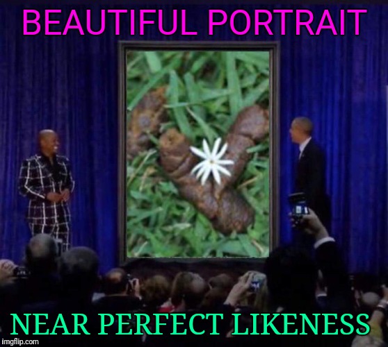 Presidential portrait reveal | BEAUTIFUL PORTRAIT; NEAR PERFECT LIKENESS | image tagged in barak obama,president,dog,dogs,banana,chicken | made w/ Imgflip meme maker