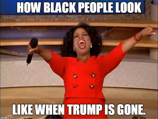 Oprah You Get A Meme | HOW BLACK PEOPLE LOOK; LIKE WHEN TRUMP IS GONE. | image tagged in memes,oprah you get a | made w/ Imgflip meme maker