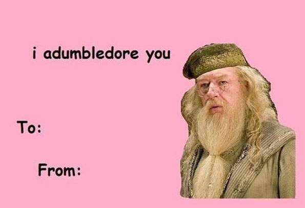 High Quality Valentines day card meme dumbledore Blank Meme Template
