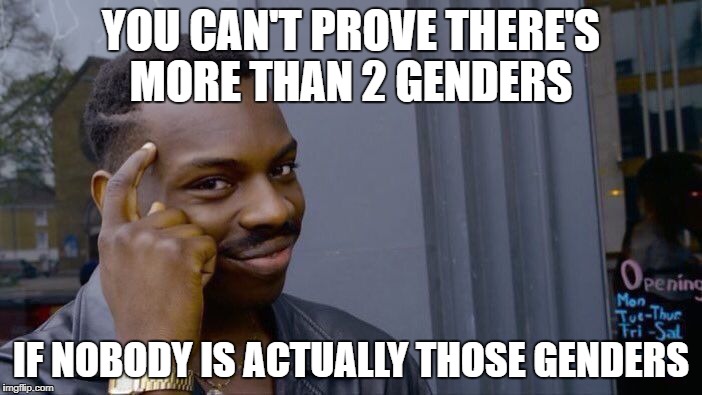 Roll Safe Think About It | YOU CAN'T PROVE THERE'S MORE THAN 2 GENDERS; IF NOBODY IS ACTUALLY THOSE GENDERS | image tagged in memes,roll safe think about it,alternative facts,funny | made w/ Imgflip meme maker