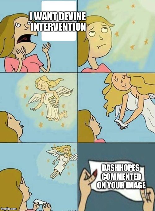 Truth | I WANT DEVINE INTERVENTION; DASHHOPES COMMENTED ON YOUR IMAGE | image tagged in we don't care,memes | made w/ Imgflip meme maker