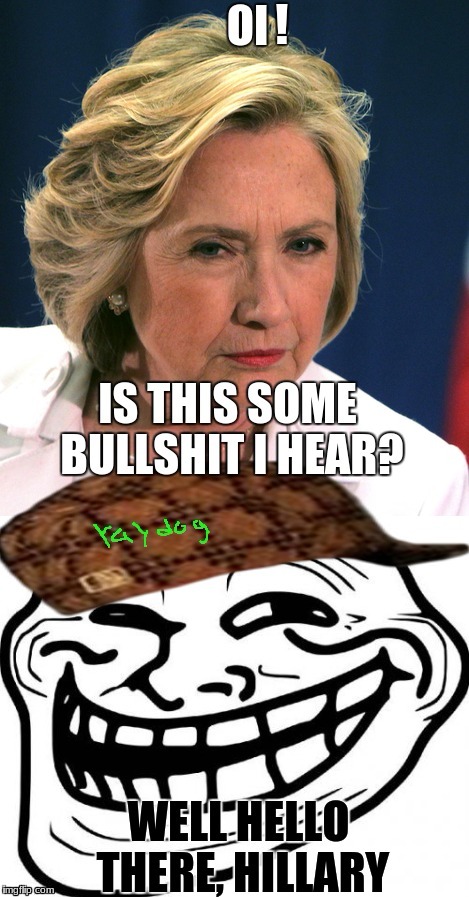 Raydog VS. Hillary Clinton | ! | image tagged in funny,hillary clinton,raydog,vs | made w/ Imgflip meme maker