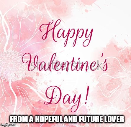 FROM A HOPEFUL AND FUTURE LOVER | image tagged in happy valentine's day | made w/ Imgflip meme maker