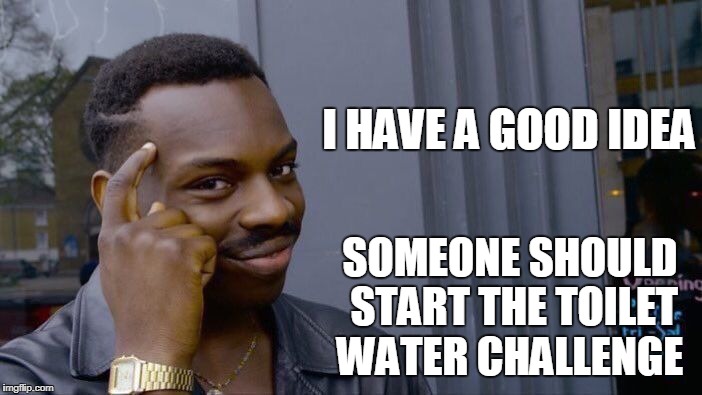 Roll Safe Think About It Meme | I HAVE A GOOD IDEA SOMEONE SHOULD START THE TOILET WATER CHALLENGE | image tagged in memes,roll safe think about it | made w/ Imgflip meme maker