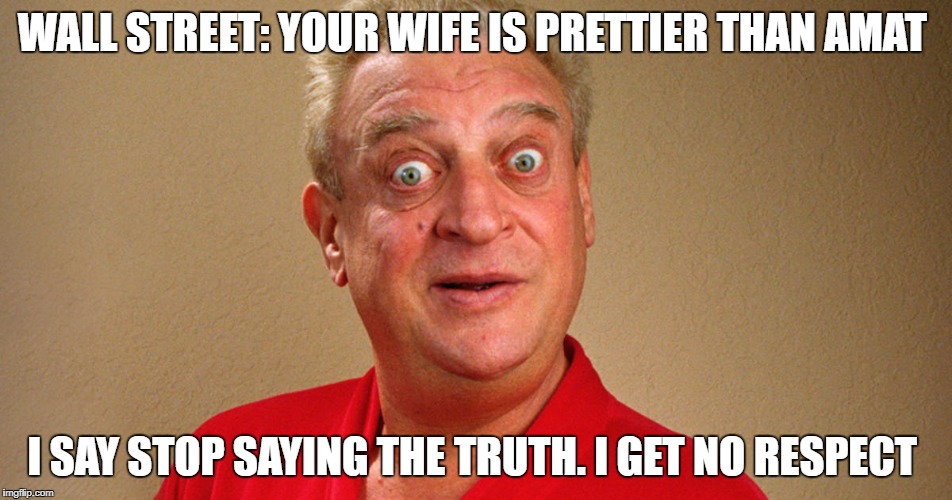 Stock  | WALL STREET: YOUR WIFE IS PRETTIER THAN AMAT; I SAY STOP SAYING THE TRUTH. I GET NO RESPECT | image tagged in wall street | made w/ Imgflip meme maker