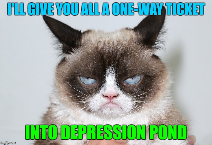 I'LL GIVE YOU ALL A ONE-WAY TICKET INTO DEPRESSION POND | made w/ Imgflip meme maker
