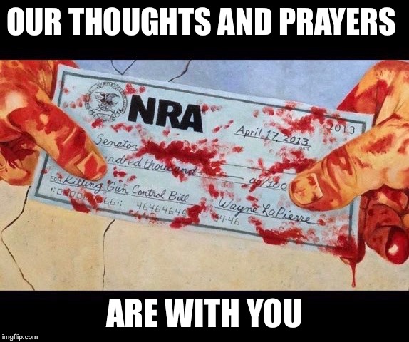 Gun violence  | OUR THOUGHTS AND PRAYERS; ARE WITH YOU | image tagged in school shooting,gun violence,prayers for florida,school shooting in florida,nra | made w/ Imgflip meme maker