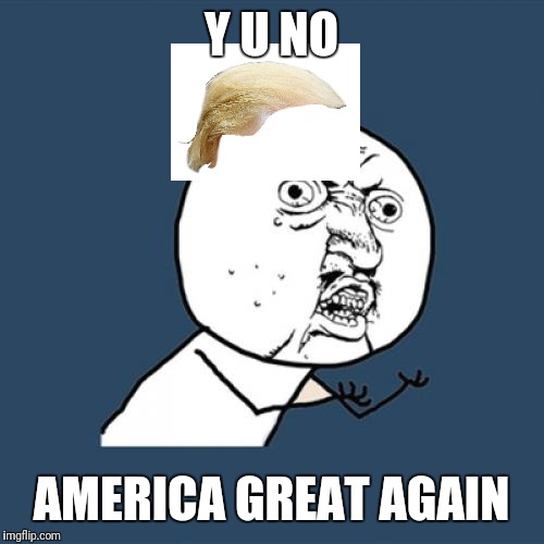 Y U No Meme | Y U NO; AMERICA GREAT AGAIN | image tagged in memes,y u no | made w/ Imgflip meme maker