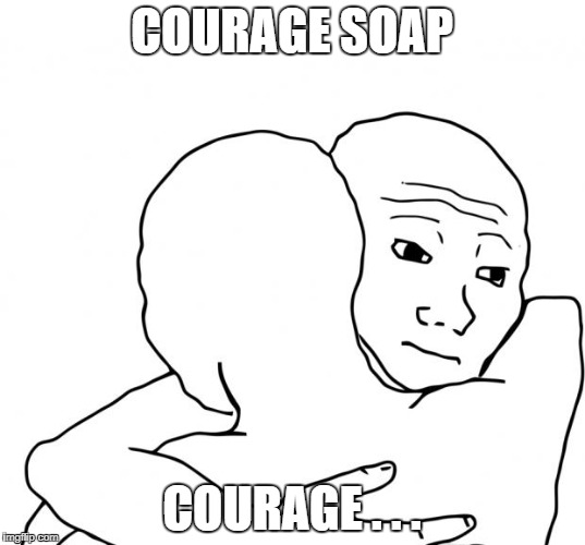 I Know That Feel Bro Meme | COURAGE SOAP; COURAGE . . . | image tagged in memes,i know that feel bro | made w/ Imgflip meme maker