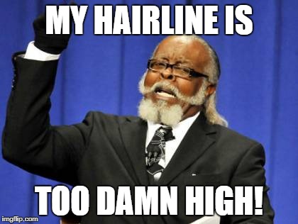Too Damn High Meme | MY HAIRLINE IS; TOO DAMN HIGH! | image tagged in memes,too damn high | made w/ Imgflip meme maker