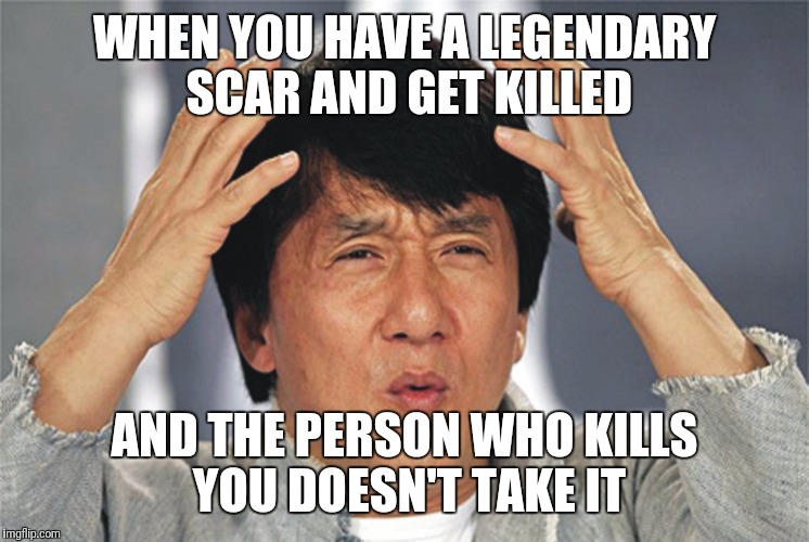 This happened to me today but with a minigun | WHEN YOU HAVE A LEGENDARY SCAR AND GET KILLED; AND THE PERSON WHO KILLS YOU DOESN'T TAKE IT | image tagged in jackie chan confused,fortnite | made w/ Imgflip meme maker