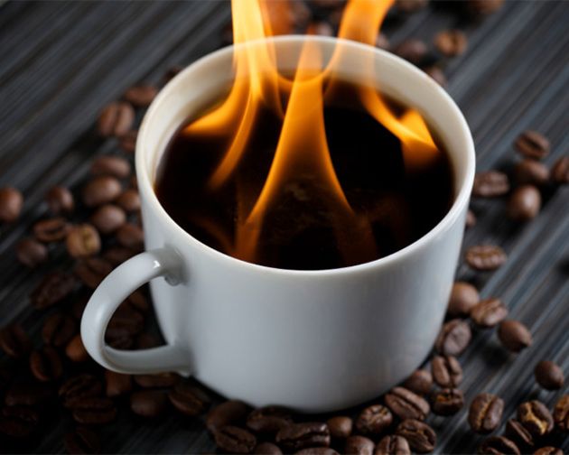 Flaming coffee Blank Meme Template