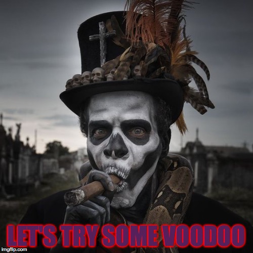 LET'S TRY SOME VOODOO | image tagged in voodoo | made w/ Imgflip meme maker