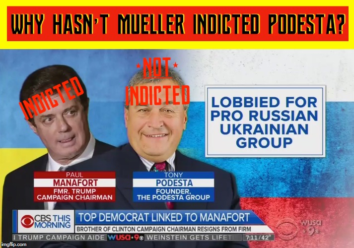 Mueller Must Indict John and Tony Podesta for FARA Violations | image tagged in robert mueller,paul manafort,lobbying,john podesta,bias,ukraine | made w/ Imgflip meme maker
