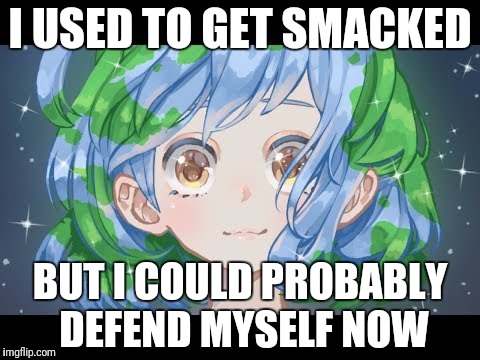 I USED TO GET SMACKED BUT I COULD PROBABLY DEFEND MYSELF NOW | made w/ Imgflip meme maker