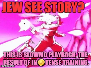 JEW SEE STORY? THIS IS SLOWMO PLAYBACK, THE RESULT OF IN | made w/ Imgflip meme maker