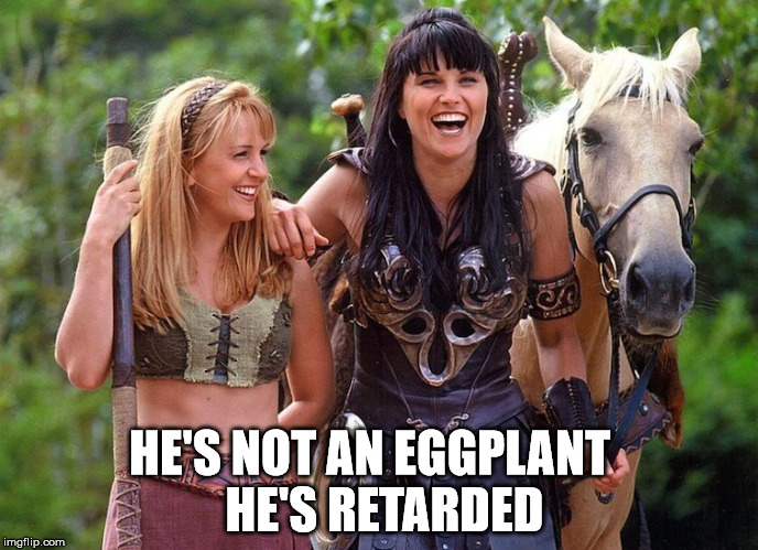 or you could | HE'S NOT AN EGGPLANT

 HE'S RETARDED | image tagged in or you could | made w/ Imgflip meme maker