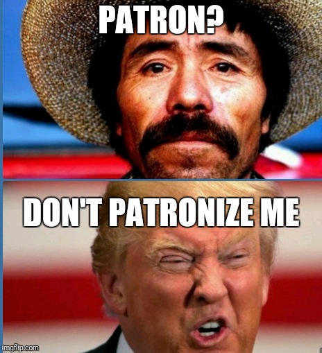 The wall | PATRON? DON'T PATRONIZE ME | image tagged in mexico wall,donald trump,donald trump approves,donald trump you're fired,donald trump is an idiot,mexico | made w/ Imgflip meme maker