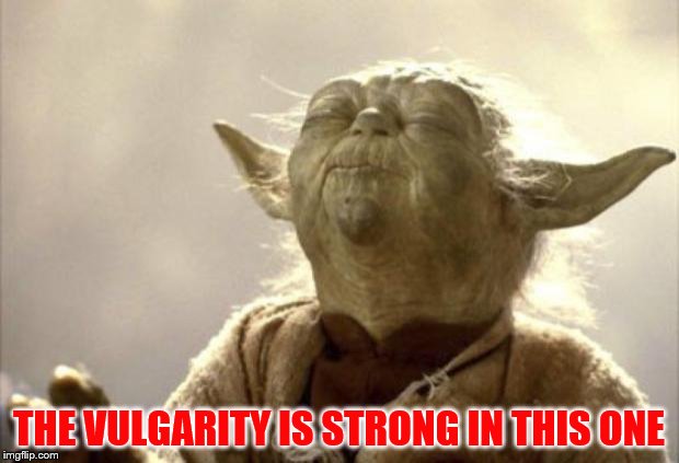 IN 2013 YODA BE LIKE | THE VULGARITY IS STRONG IN THIS ONE | image tagged in in 2013 yoda be like | made w/ Imgflip meme maker
