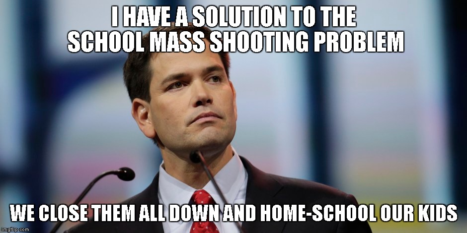 The best solution is no solution it seems | I HAVE A SOLUTION TO THE SCHOOL MASS SHOOTING PROBLEM; WE CLOSE THEM ALL DOWN AND HOME-SCHOOL OUR KIDS | image tagged in school mass shootings | made w/ Imgflip meme maker
