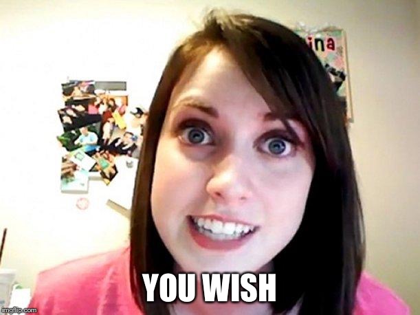 Overly Attached Girlfriend Pink | YOU WISH | image tagged in overly attached girlfriend pink | made w/ Imgflip meme maker