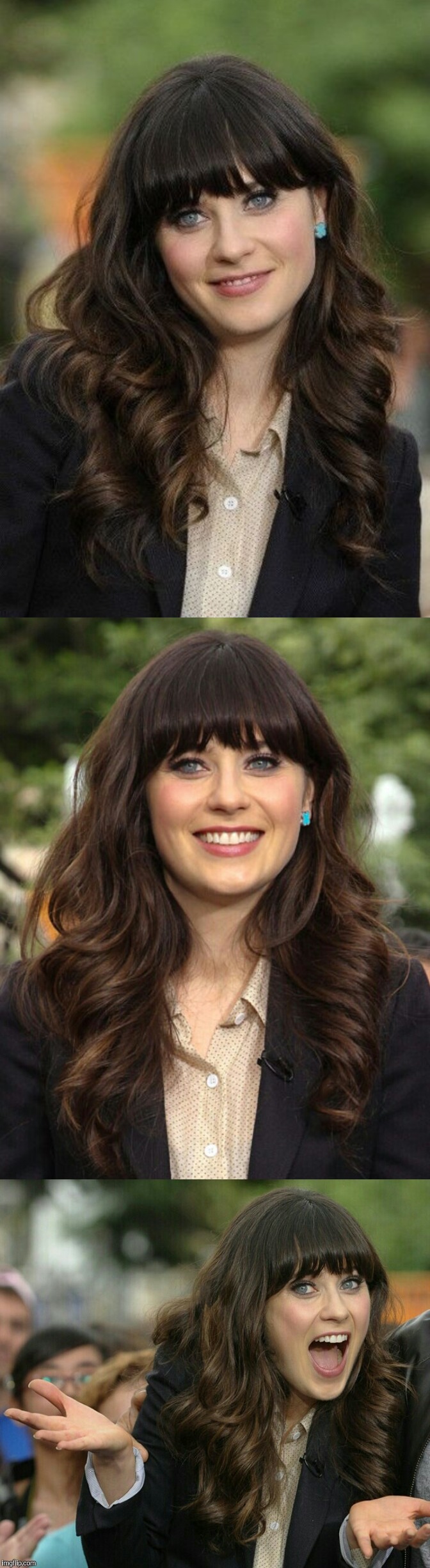 High Quality Zooey Deschanel joke template Blank Meme Template