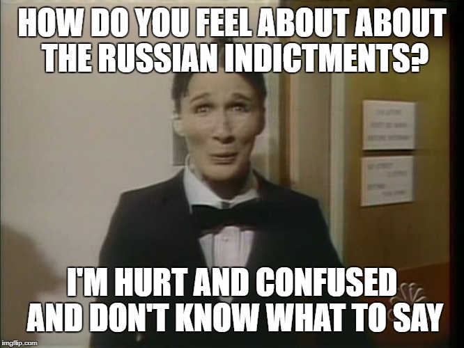 HOW DO YOU FEEL ABOUT ABOUT THE RUSSIAN INDICTMENTS? I'M HURT AND CONFUSED AND DON'T KNOW WHAT TO SAY | image tagged in alfalfa | made w/ Imgflip meme maker