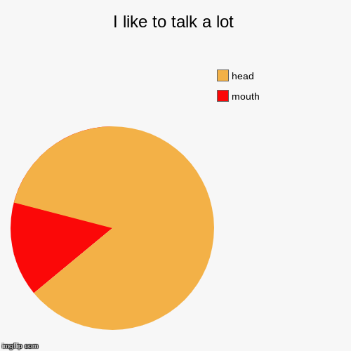 I like to talk a lot | mouth, head | image tagged in funny,pie charts | made w/ Imgflip chart maker