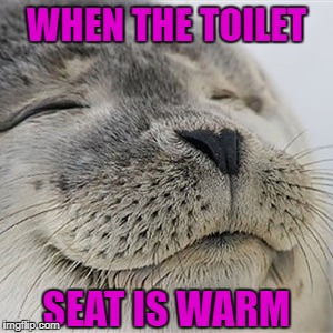 WHEN THE TOILET SEAT IS WARM | made w/ Imgflip meme maker