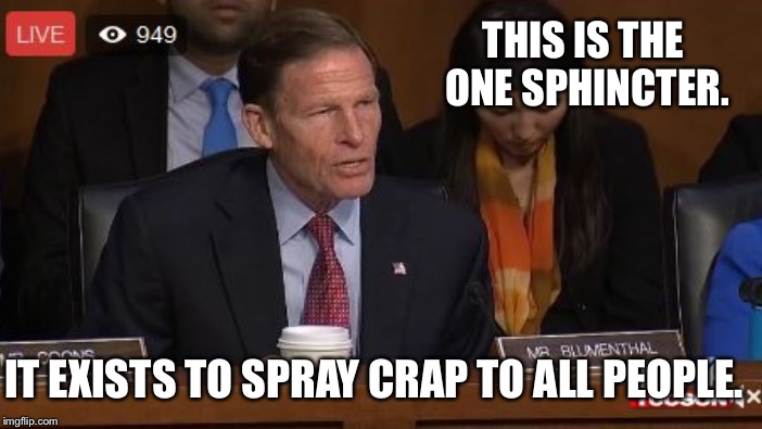 THIS IS THE ONE SPHINCTER. IT EXISTS TO SPRAY CRAP TO ALL PEOPLE. | made w/ Imgflip meme maker