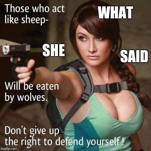 Sheeple | WHAT SAID SHE | image tagged in sheeple | made w/ Imgflip meme maker