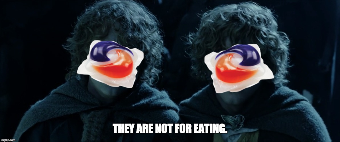 They are not for eating. | THEY ARE NOT FOR EATING. | image tagged in lord of the rings,tide pods,lotr | made w/ Imgflip meme maker