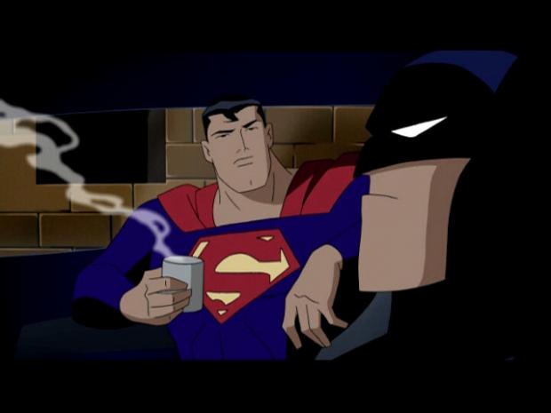 Batman Superman Coffee Break Blank Meme Template