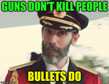 you're absolutely right | GUNS DON'T KILL PEOPLE; BULLETS DO | image tagged in captain obvious,guns,bullets | made w/ Imgflip meme maker