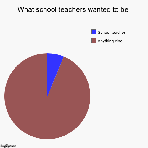 What school teachers wanted to be | Anything else, School teacher | image tagged in funny,pie charts | made w/ Imgflip chart maker