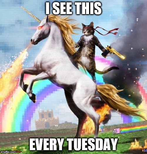 Welcome To The Internets | I SEE THIS; EVERY TUESDAY | image tagged in memes,welcome to the internets | made w/ Imgflip meme maker