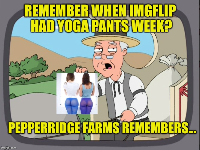 REMEMBER WHEN IMGFLIP HAD YOGA PANTS WEEK? PEPPERRIDGE FARMS REMEMBERS... | made w/ Imgflip meme maker