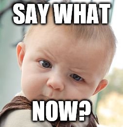 Skeptical Baby Meme | SAY WHAT NOW? | image tagged in memes,skeptical baby | made w/ Imgflip meme maker