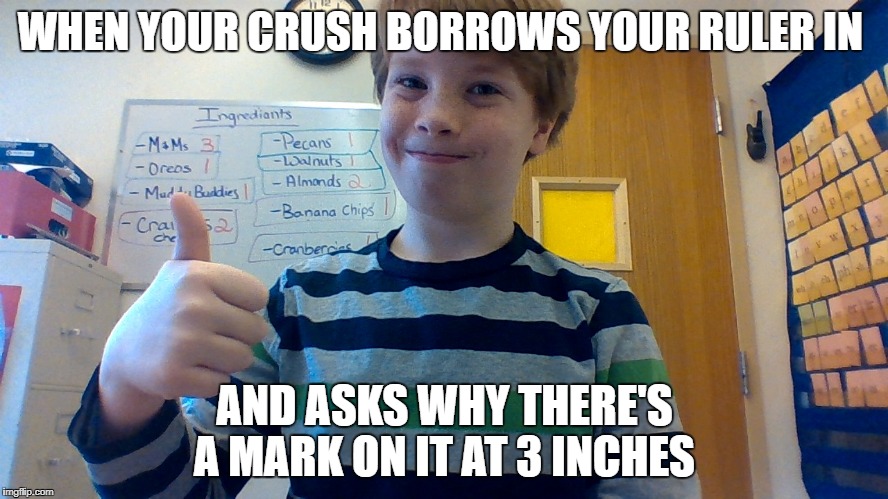 A MaxEffusive template | WHEN YOUR CRUSH BORROWS YOUR RULER IN; AND ASKS WHY THERE'S A MARK ON IT AT 3 INCHES | image tagged in a true genius,memes | made w/ Imgflip meme maker