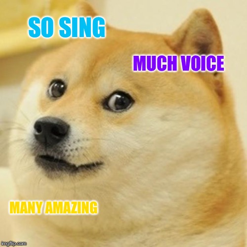 Doge Meme | SO SING MUCH VOICE MANY AMAZING | image tagged in memes,doge | made w/ Imgflip meme maker